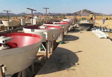 Three steps of wet pan mill test